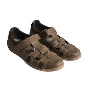 Dunham Mens Comfort‎ Sandals Fitsmart Fisherman Size 16 Brown Leather Boat